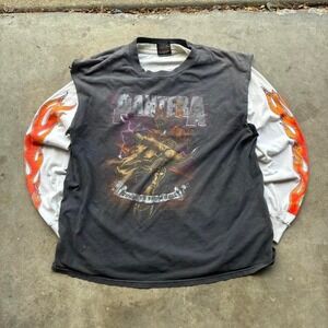 Super faded y2k chopped pantera band cutoff